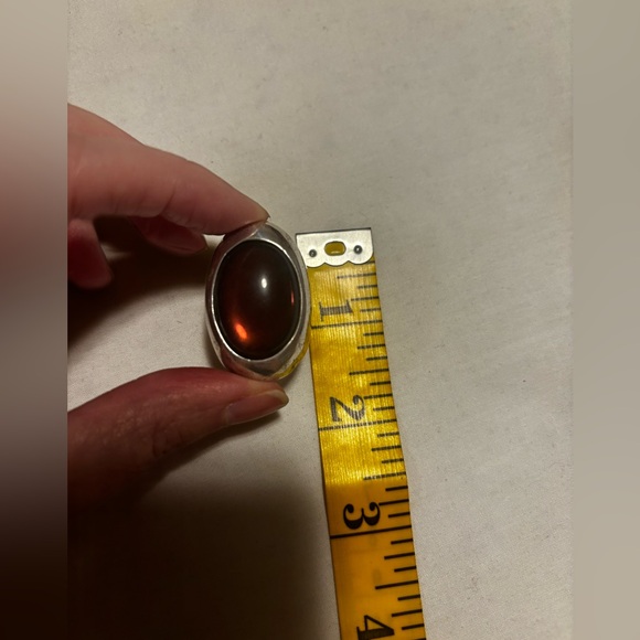 Silver or pewter oxidized ring with a smooth purple/amethyst stone. - Picture 4 of 9